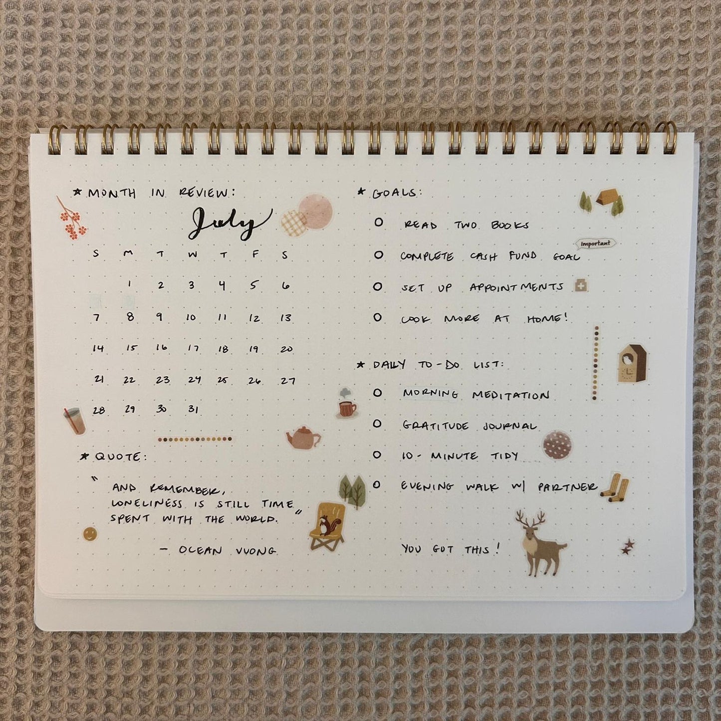 Midori Planner Stickers - Beige