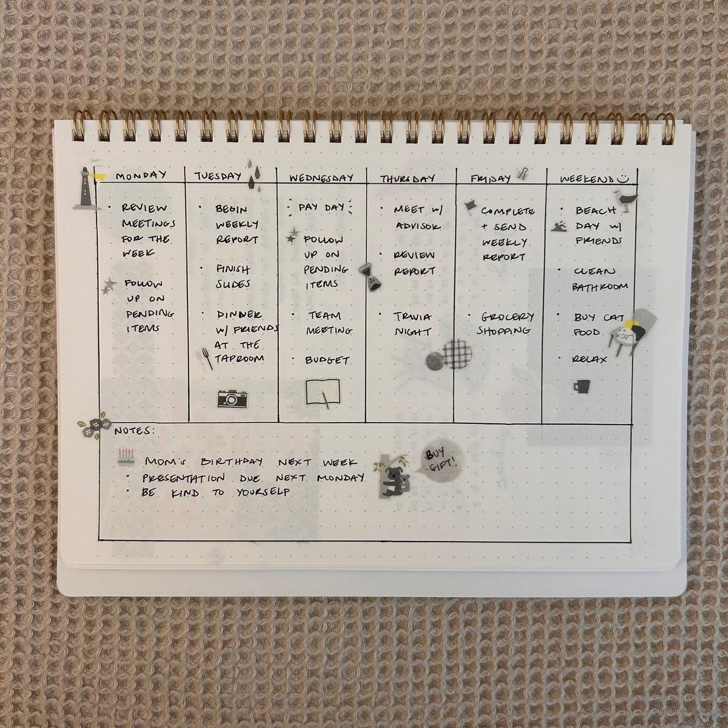 Midori Planner Stickers - Gray